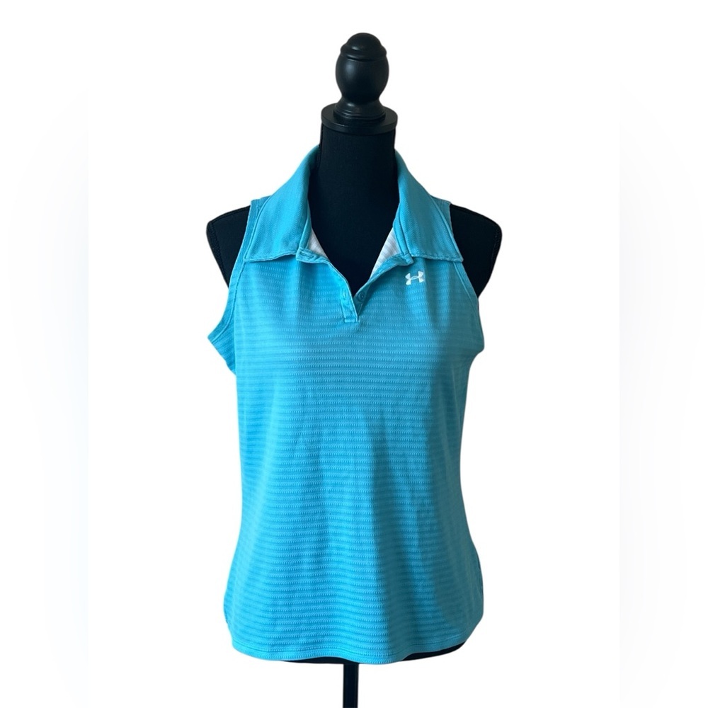 Under Armour Women's Sleeveless Golf Polo-Blue-Size Large